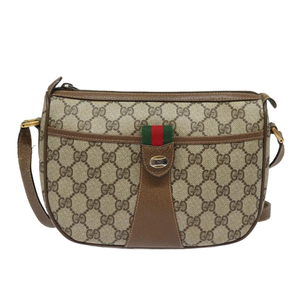 GUCCI GG Supreme Web Sherry Line Shoulder Bag PVC Beige 89 02 032 Auth 81158 - Picture 2 of 16